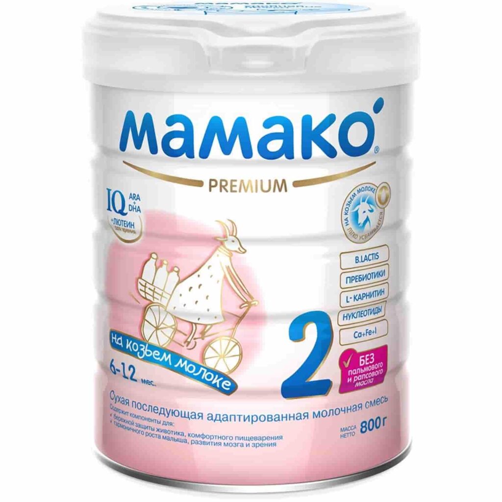 Молочная смесь Мамако Premium 2 6-12 месяцев, 800 г